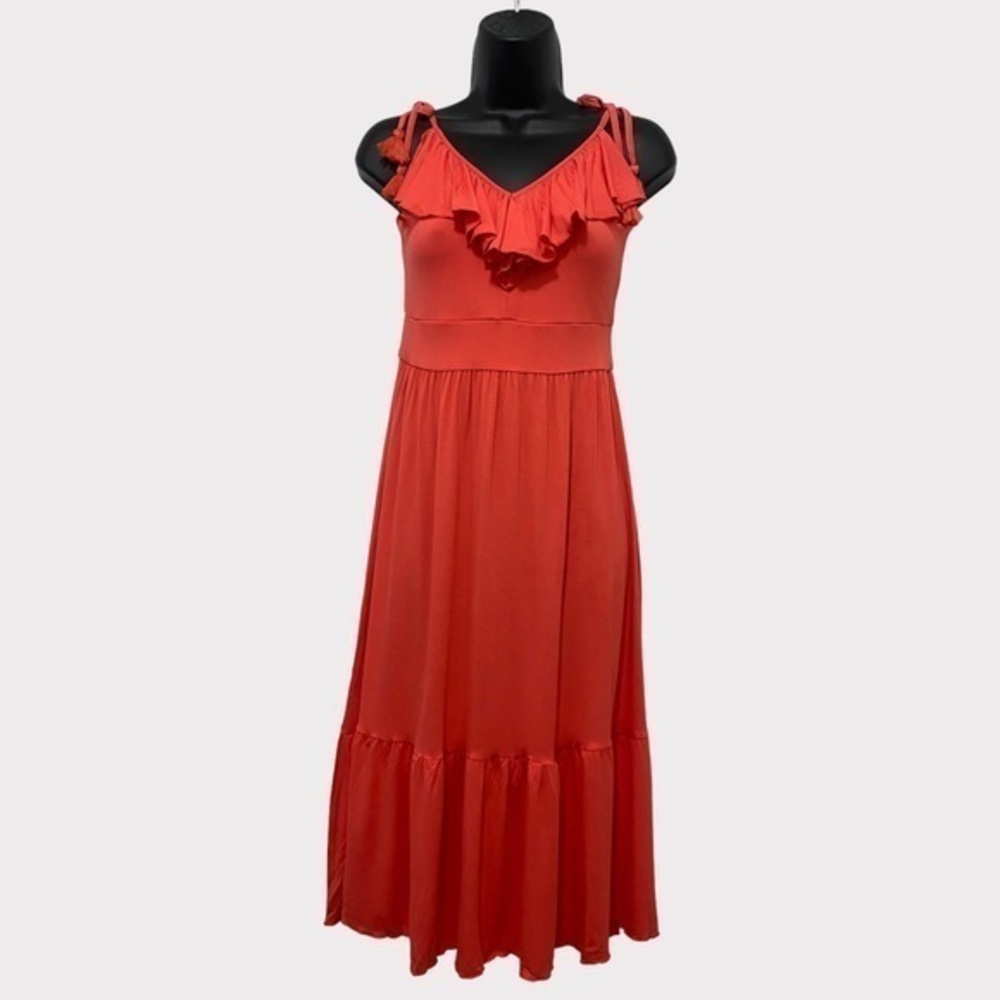 Sofia Vergara Sleeveless Coral Self Tie Dress Size XS NWOT